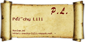 Péchy Lili névjegykártya
