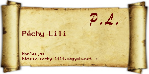 Péchy Lili névjegykártya
